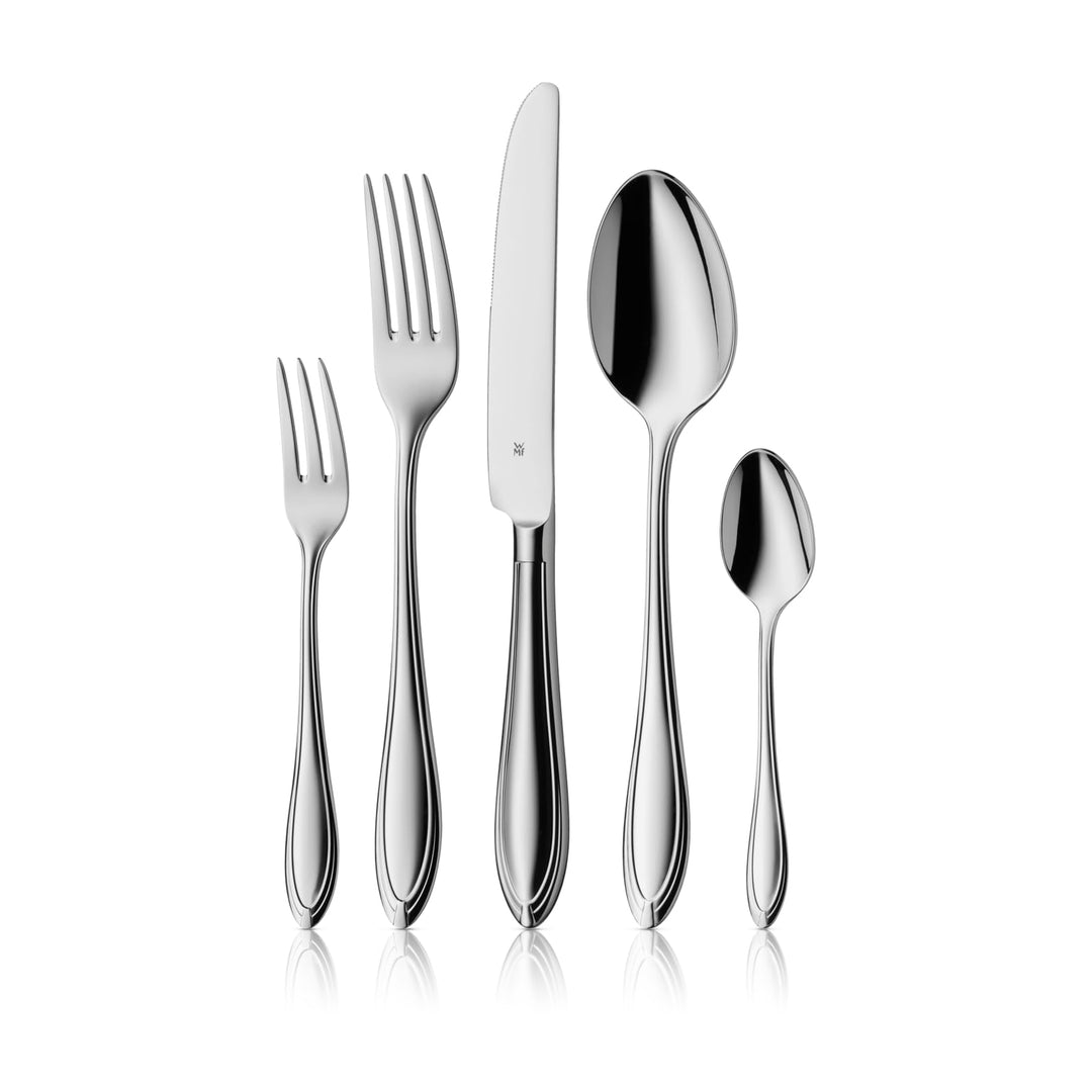WMF Verona Besteck Set 12 Personen, 60-teilig, Monobloc-Messer, Cromargan Edelstahl poliert, glänzen