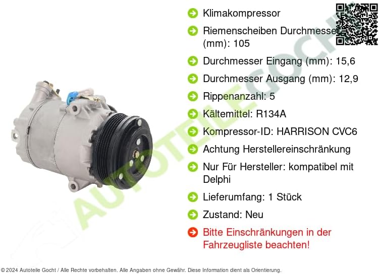 Delphi TSP0155025 Kompressor, Klimaanlage