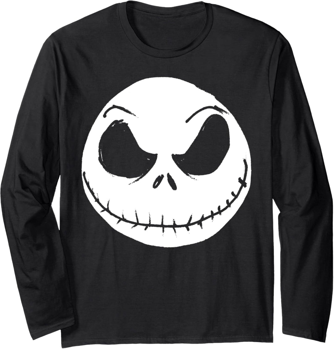 Disney The Nightmare Before Christmas Jack Skellington Face Langarmshirt