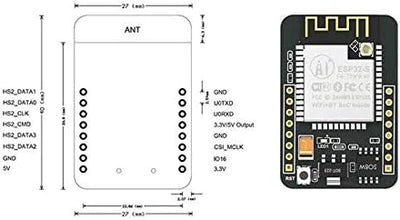 TECNOIOT 5pcs Camera Module ESP32-CAM Bluetooth Module WiFi Board Development ESP32 OV2640 (Camera I