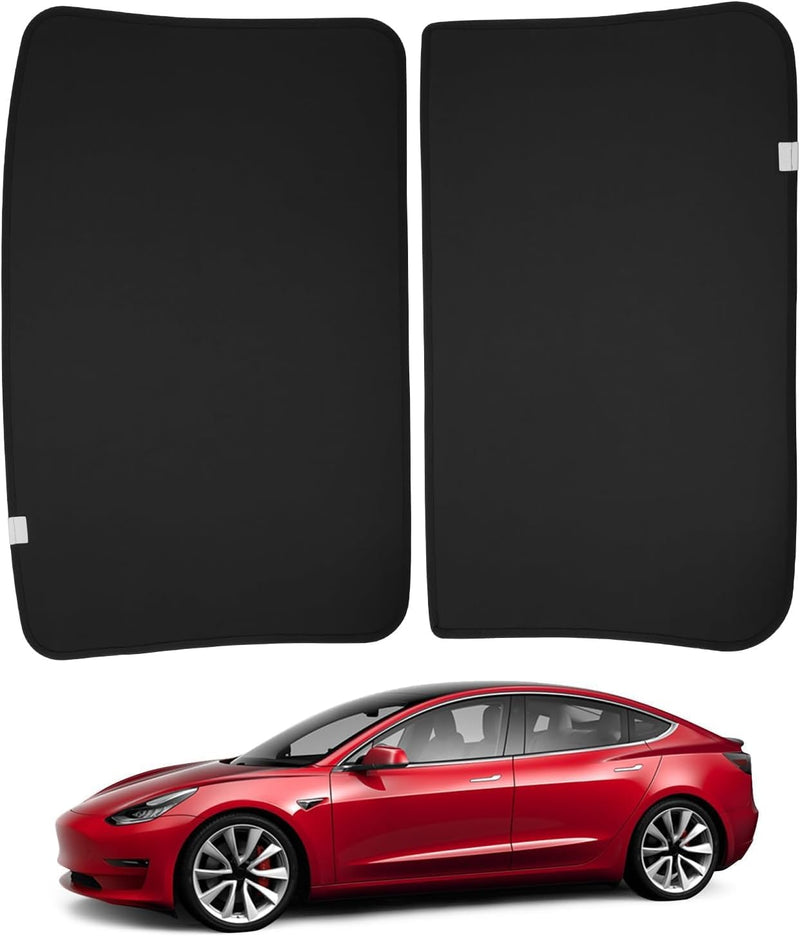 BASENOR Tesla Model 3 Glasdach Sonnenschutz für Front Heckscheibe mit Skylight Reflexabdeckungen 4 S