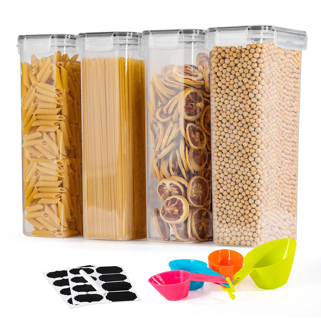 FoiiLiio 2.8L Vorratsdosen Luftdicht 4er Set, Müsli Schüttdose &amp; Frischhaltedosen, BPA frei Kunststo