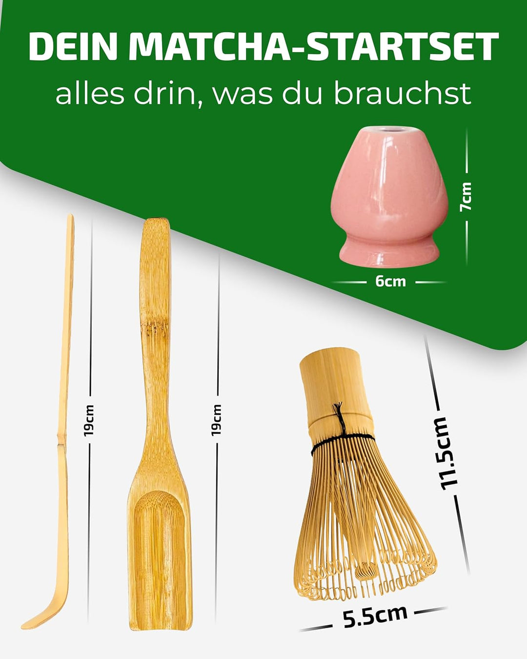 Matcha Set Schneebesen – Premium Matcha Tee Set mit Bambus Matcha Besen & Matcha Zubehör - Japanisch