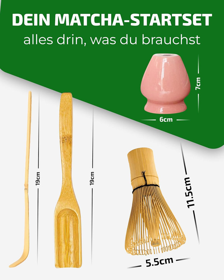 Matcha Set Schneebesen – Premium Matcha Tee Set mit Bambus Matcha Besen & Matcha Zubehör - Japanisch
