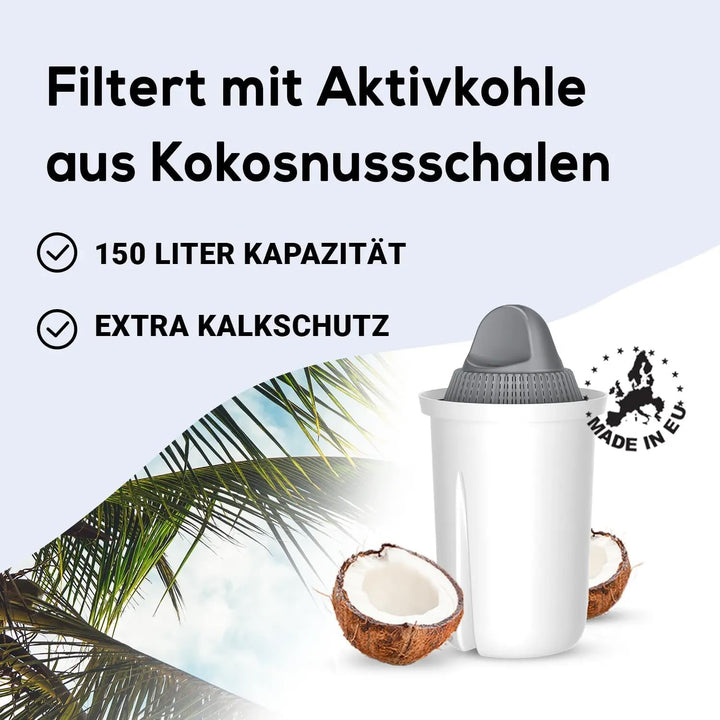 PearlCo - Protect+ classic Pack 6 Filterkartuschen für sehr hartes Wasser - passt zu Brita Classic H