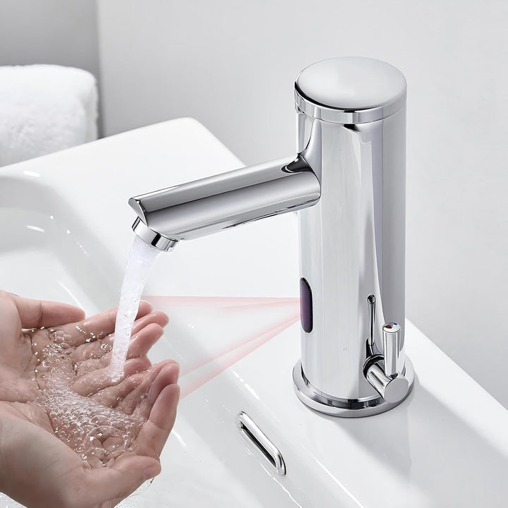 Auralum Automatischer Sensor Wasserhahn Infrarot badarmaturen waschtischarmatur Mischbatterie 18,2cm