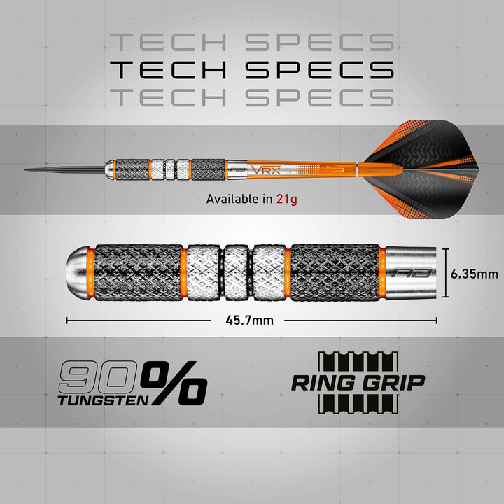 RED DRAGON Amberjack Series Steel Profi Dartpfeile Steeldarts Set mit Flights und Schäfte 21.0 Gramm