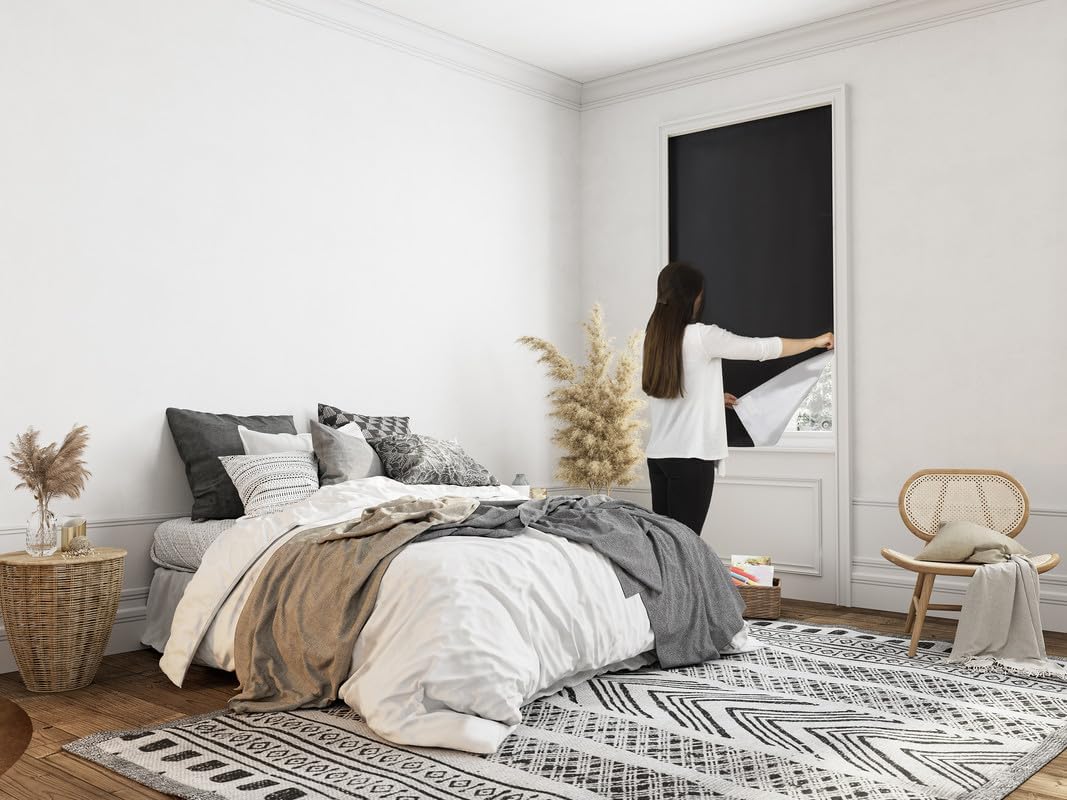 easynight Tragbare Verdunklungsfolie für Fenster, für Reisen 2.3m x 1.45m Schwarz B145 x H230 cm, Sc