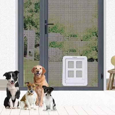 CEESC-Hundeschirmtür (Aussengrösse: 43 cm x 37 cm), abschliessbare Haustiergittertür für Hunde und H