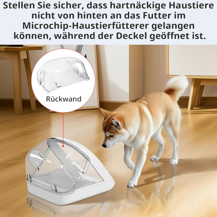 Aufsteckbare Haube, Hintere Abdeckung für Mikrochip-Futterautomat für Haustiere, Hartnäckige Haustie
