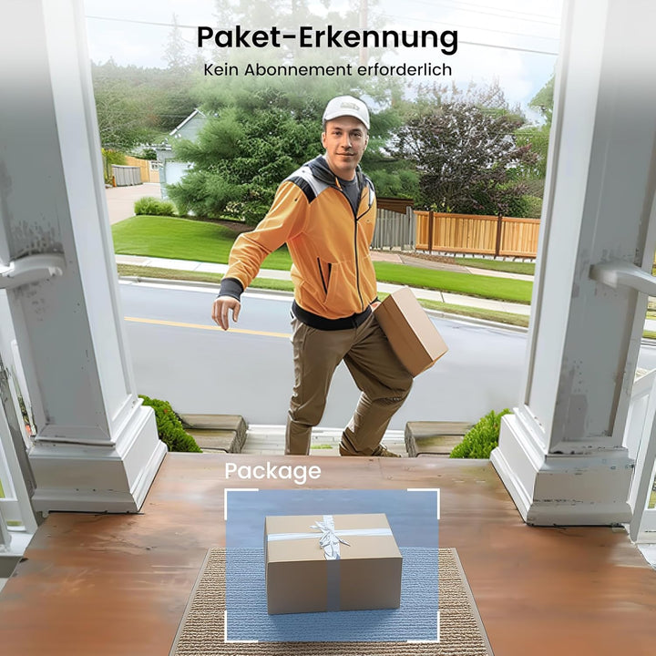 AOSU Kabellose Türklingel mit Kamera Kabellose, 2K HD Smarte Video-Türklingel mit Klingel, 170° von