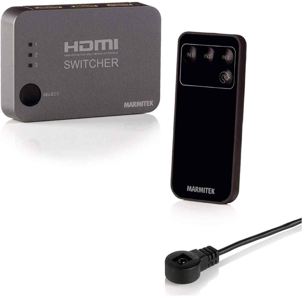 Marmitek Connect 310 UHD - HDMI Switch - HDMI Schalter - 3 ein / 1 aus - Ultra HD - 4K60 - 3840 x 21