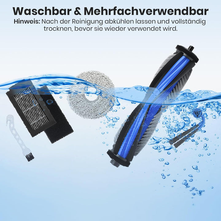 25 Stück Ersatzteil Zubehör für Ecovacs Deebot T30C Omni / T30C Saugroboter, 2 Hauptbürste, 6 Wischt