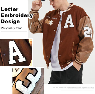 Eocicvvi Herren College Jacke Übergangsjacke Damen Freizeit Jacke Harajuku Stil Sportjacke Streetwea