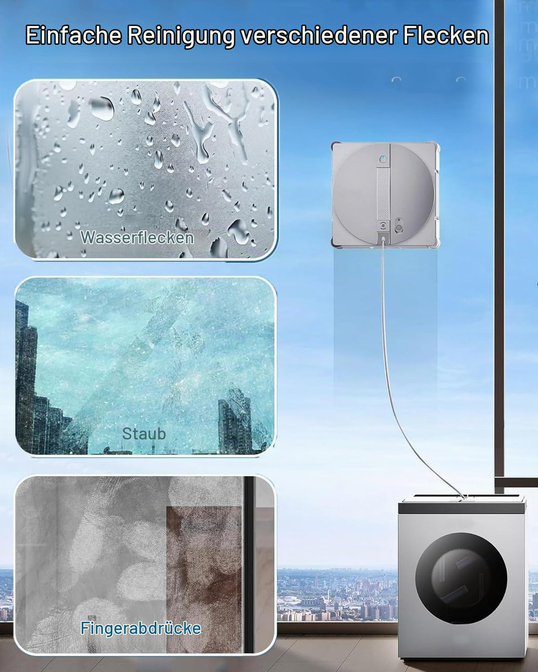 2 Stück W3 Omni Mikrofaser-Reinigungspad mit Halterungen für ECOVACS WINBOT W3 Omni Fensterputzrobot