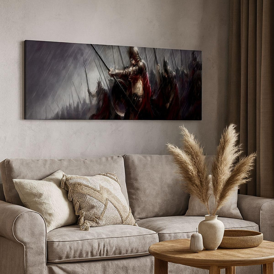 Wandbilder Dekoration Wohnzimmer ritter kampf feld Panorama Bilder auf Leinwand 120x50cm Leinwandbil