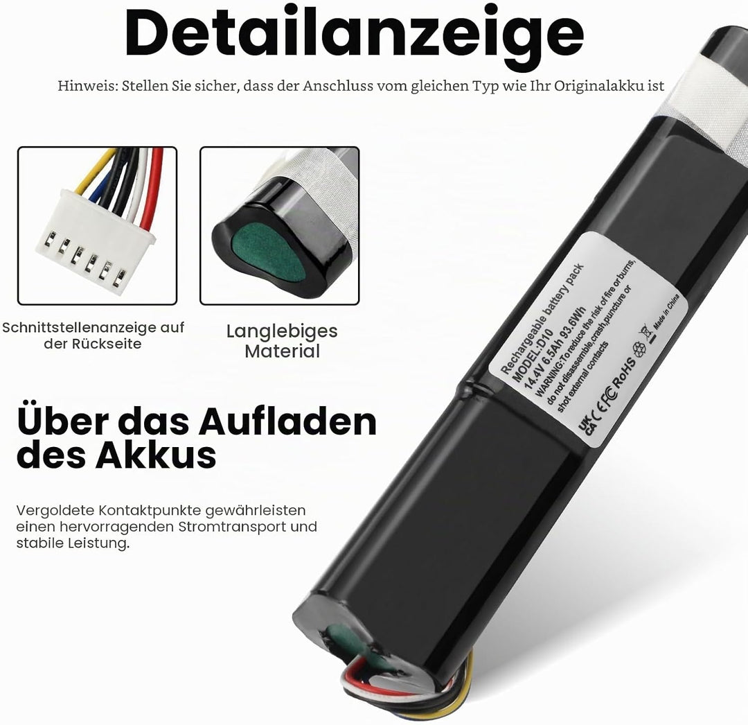 ANTIEE 6500mAh Robot Ersatz Akku für Neato Robotics D8 D9 D10 945-0356 945-0373 905-0596 205-0023 20