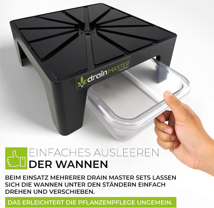 Blumentopf Untersetzer 24x24cm - 6er Set inkl. Ablaufwannen - Pflanzuntersetzer eckig Blumen Pflanze