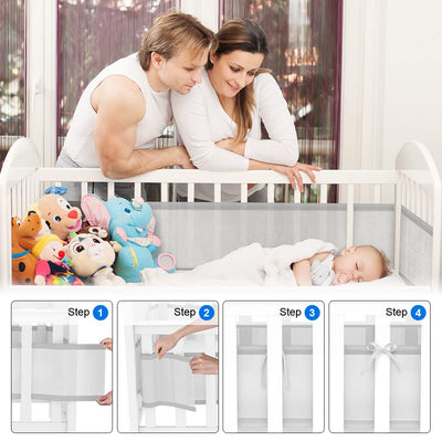 Vicloon Bettumrandung Nestchen, Nestchen für Kinderbetten Kantenschutz Baby Babybett, Atmungsaktive