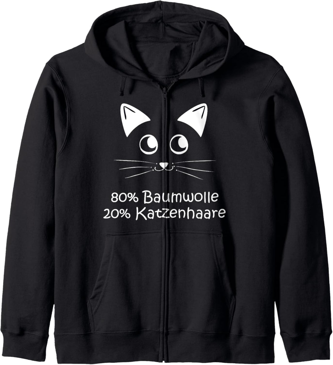 80 % Baumwolle 20 % Katzenhaare - Spuren - Sprüche - Katzen Kapuzenjacke