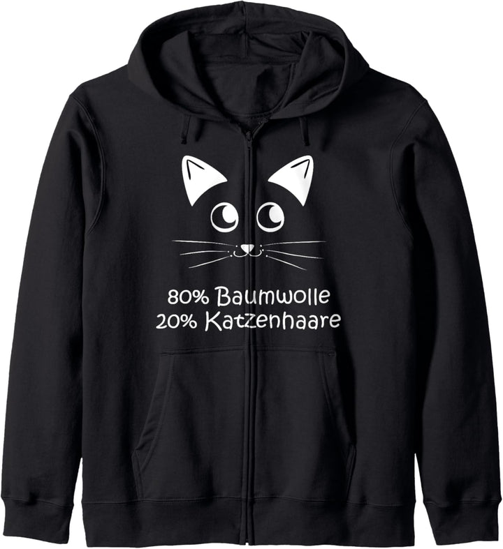 80 % Baumwolle 20 % Katzenhaare - Spuren - Sprüche - Katzen Kapuzenjacke