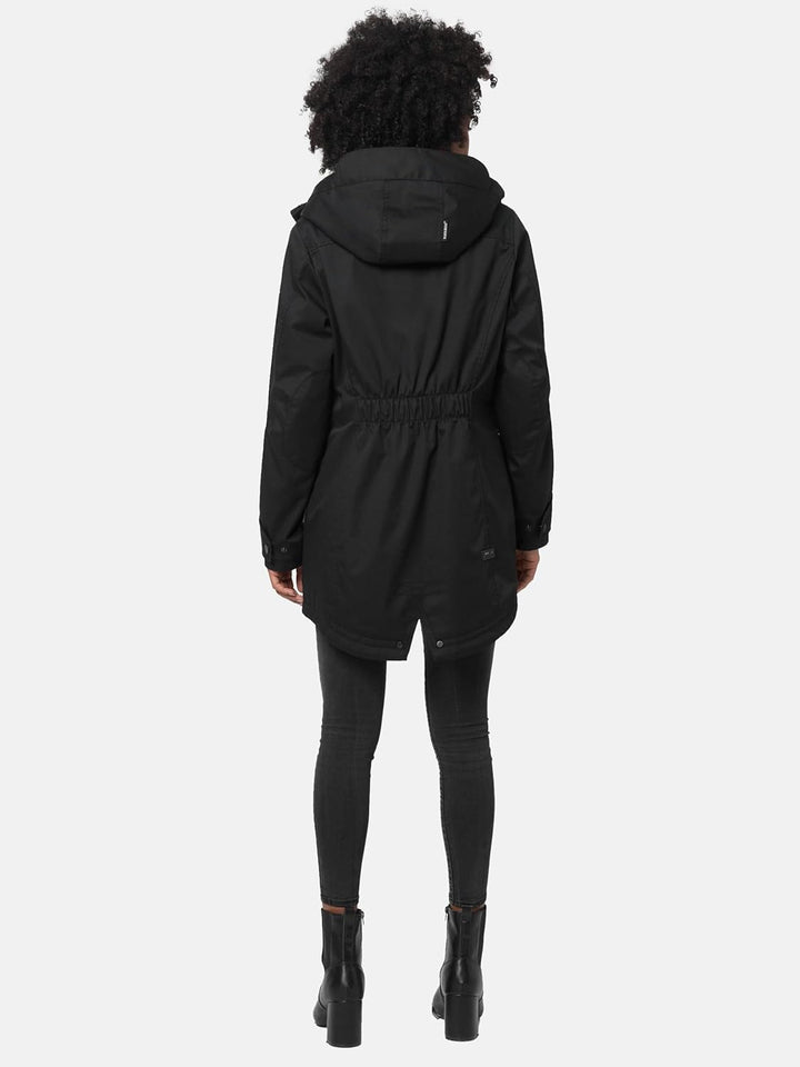 Navahoo Damen Übergangsjacke Warmer Kurzmantel Regenjacke wasserdicht mit Kapuze Brinjaa XS-XXL S Sc