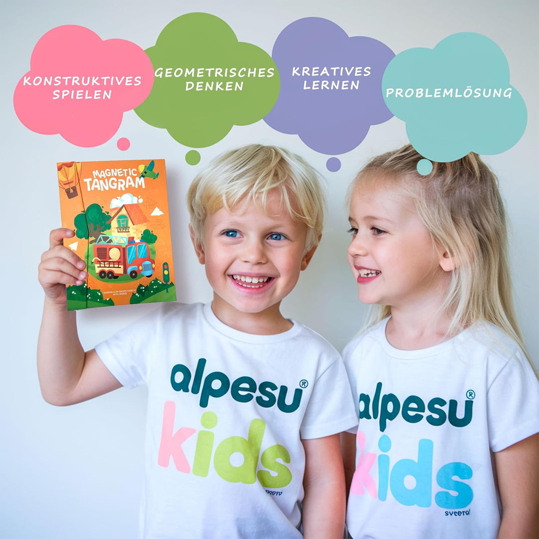 Tangram magnetisch für Kinder ab 3 Jahren – Montessori IQ Spiele & Lernspielzeug im Buchformat – Bes