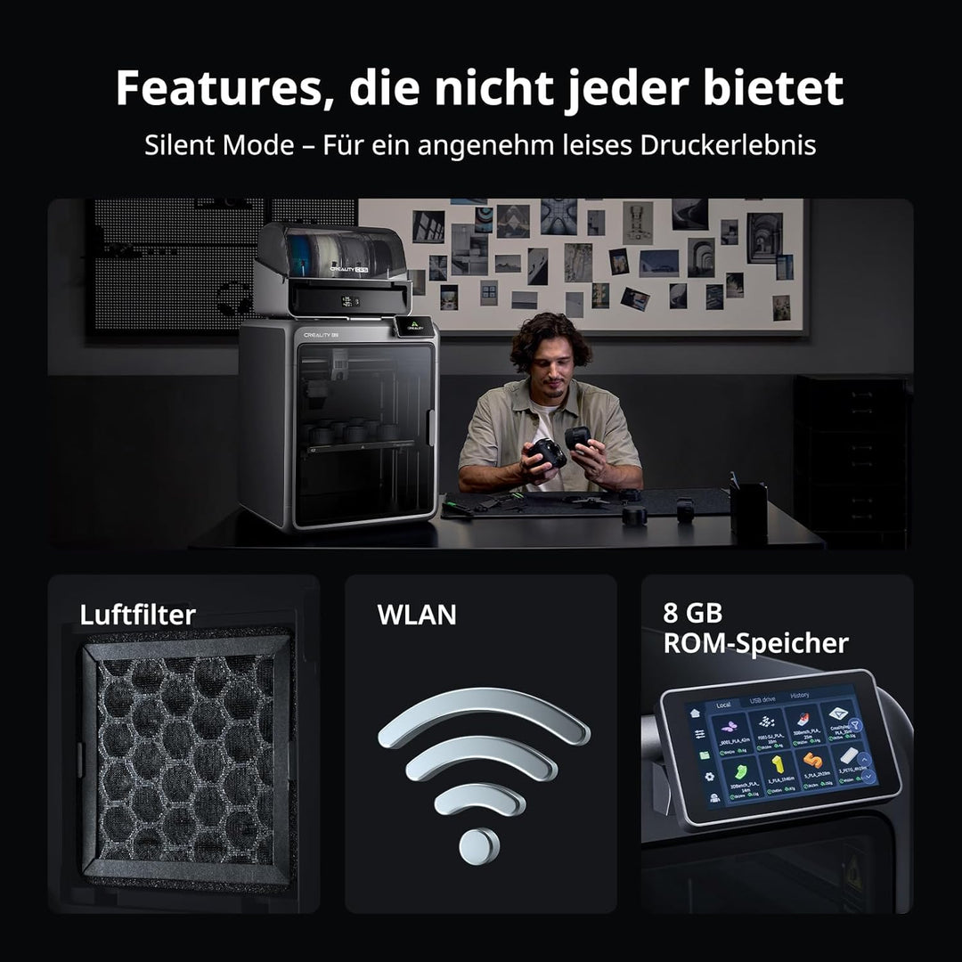 Creality K2 Combo (A) 3D-Drucker, Mehrfarbig mit CFS, bis 600 mm/s Hochgeschwindigkeitsdruck, AI-Kam