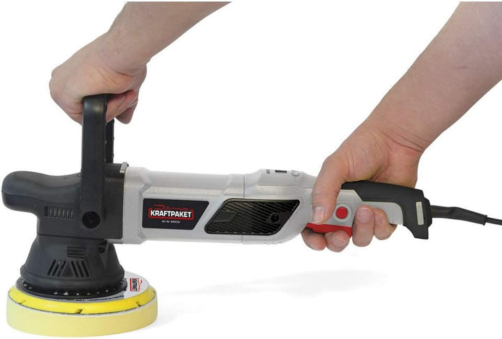 Dino KRAFTPAKET 21mm-950W Exzenter Poliermaschine Set (12-Teile) mit 125mm 150mm Stützteller und vie