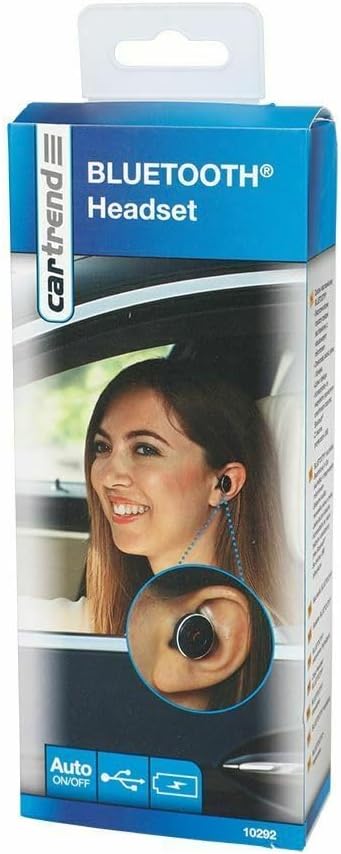 Cartrend 10292 USB-Ladestecker mit Bluetooth Headset, schwarz