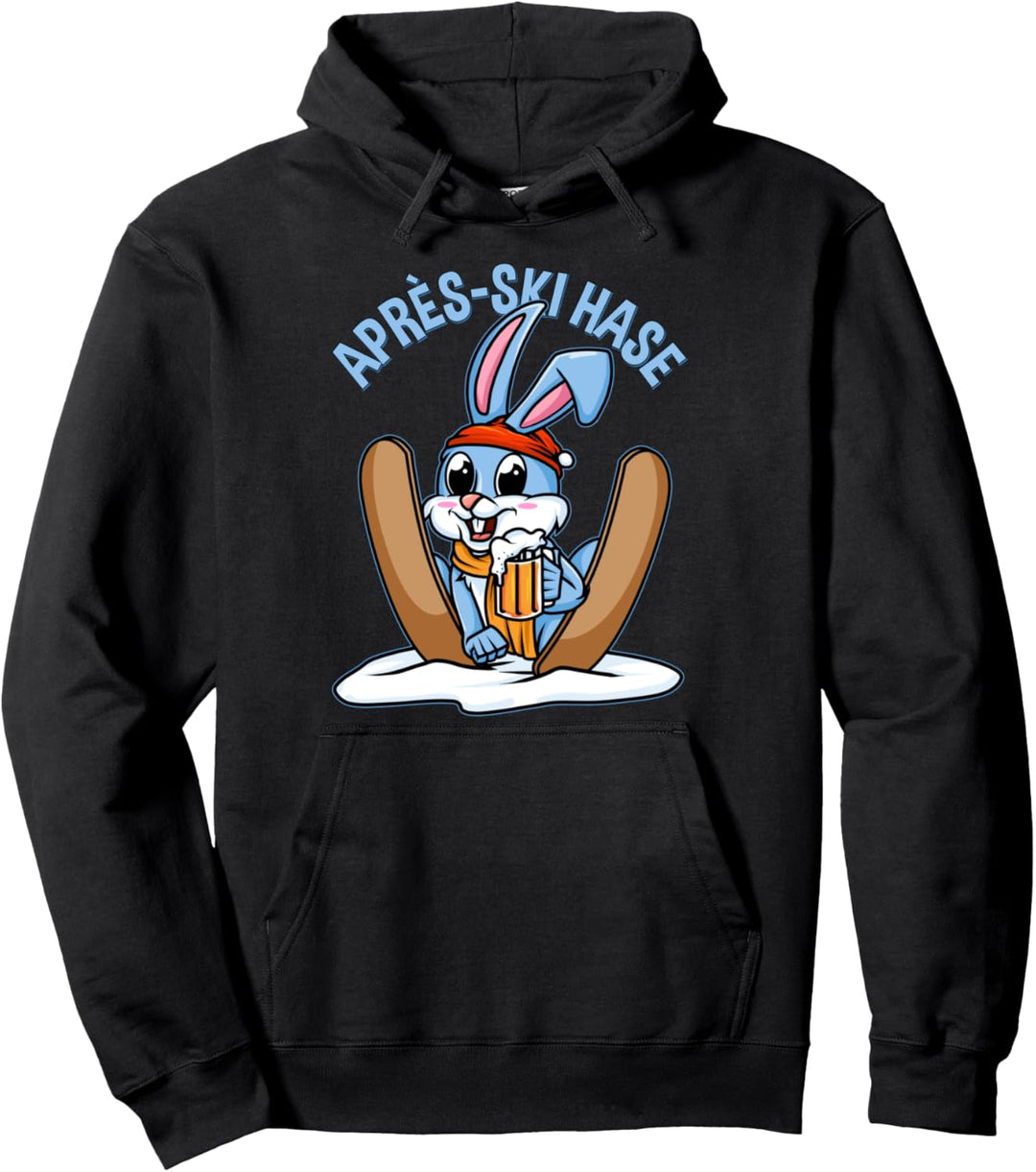 Apres-Ski Hase trinkt Bier - Skifahrer und Skihasen Party Pullover Hoodie