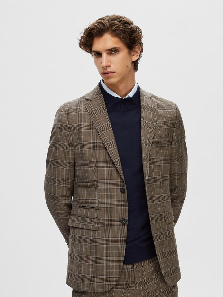 SELETED HOMME Herren Slhtown Merino Coolmax Knit Mock B Noos Pullover L Navy Blazer/Detail:melange,