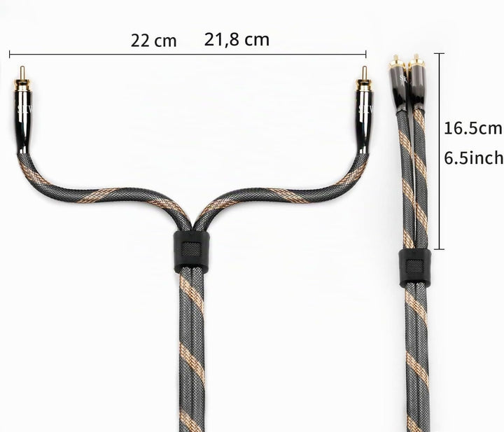 SKW Audiophiles Cinch Audio Kabel, 2 x Cinch zu 2 x Cinch Kabel mit OD 6mm Audiophile Cinch-Kabel (2