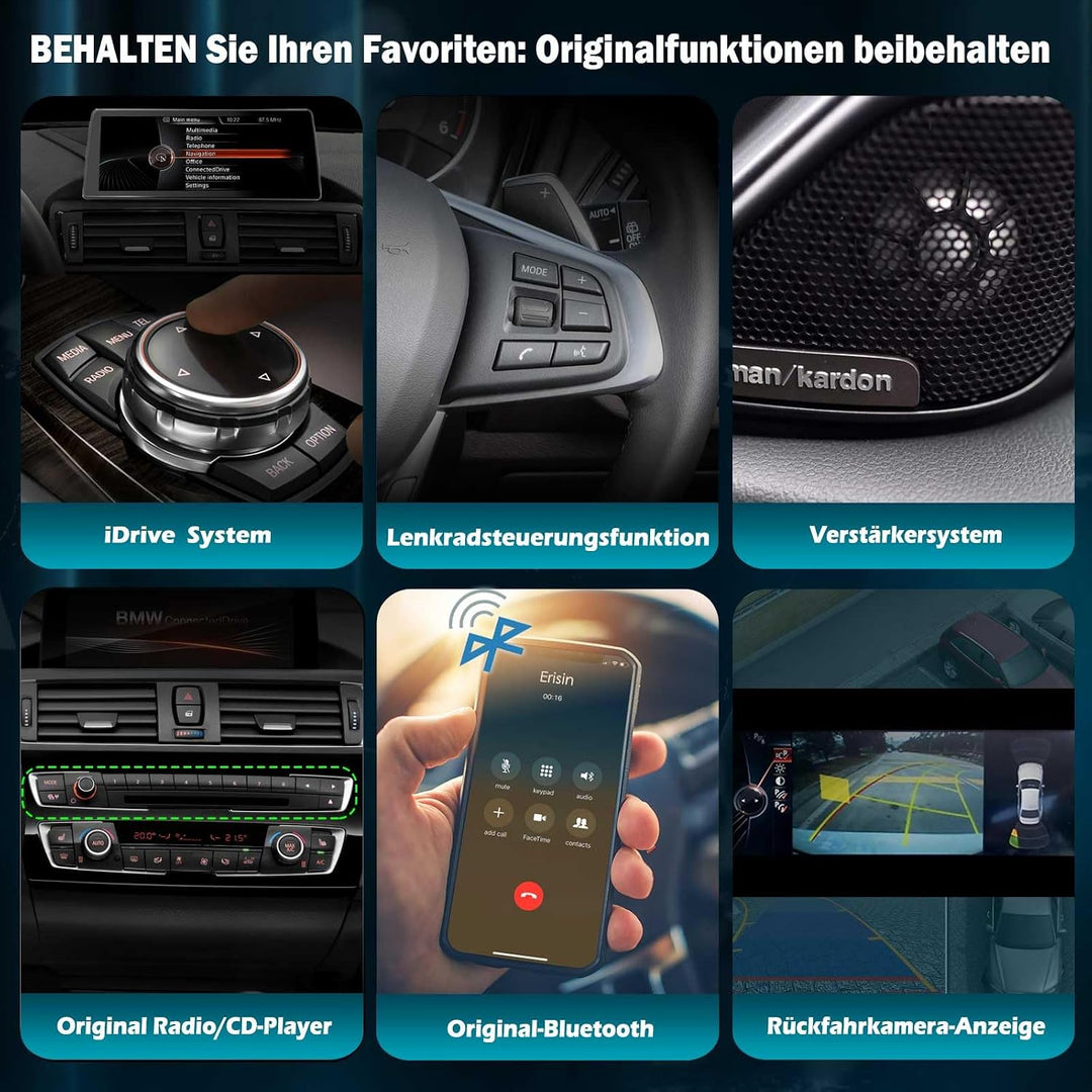 Erisin 10.25 Zoll 8-Kern 4GB+64GB Android 14 Autoradio mit GPS Navigation für BMW 1er F20 F21 2er F2