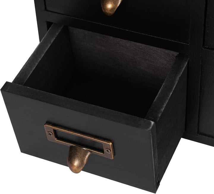 Mini Kommode mit 9 Schubladen, Vintage Schubladenbox Holz Apothekerschrank Desktop Storage Cabinet f