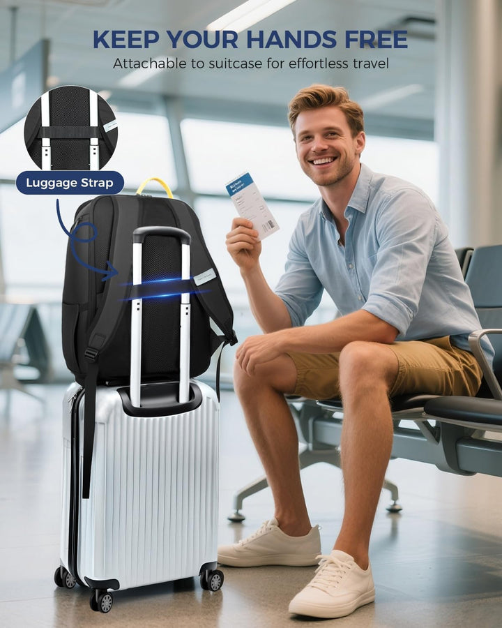 Rucksack Herren, Gross Laptop Rucksack 17 Zoll, Reiserucksack mit Anti Diebstahl Computerfach, Lapto