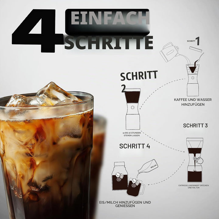 Asobu - Cold Brew Kaffeebereiter | Teebereiter to go mit Sieb schwarz, 50