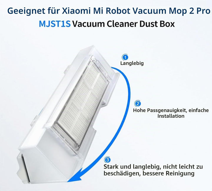 Ersatz Staubbehälter mit Filter für Xiaomi Mi Robot Vacuum Mop 2 Pro, Mop 2 Lite / MJST1S Robotersta