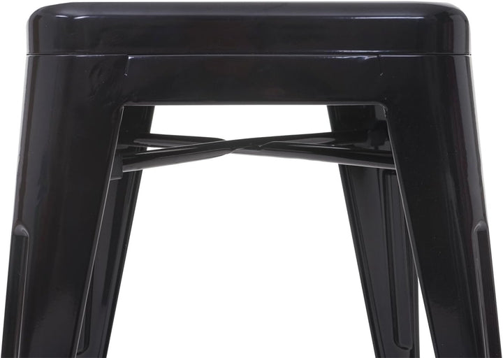 4er-Set Hocker HWC-A73, Metallhocker Sitzhocker, Metall Industriedesign stapelbar - schwarz, Schwarz