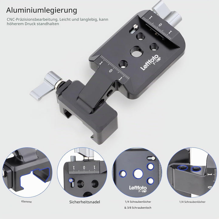 LEFTFOTO Vertikale Halterung Kardanplatte,Vertikale Halterung für DJI Gimbal,Gimbal Clamp für DJI RS