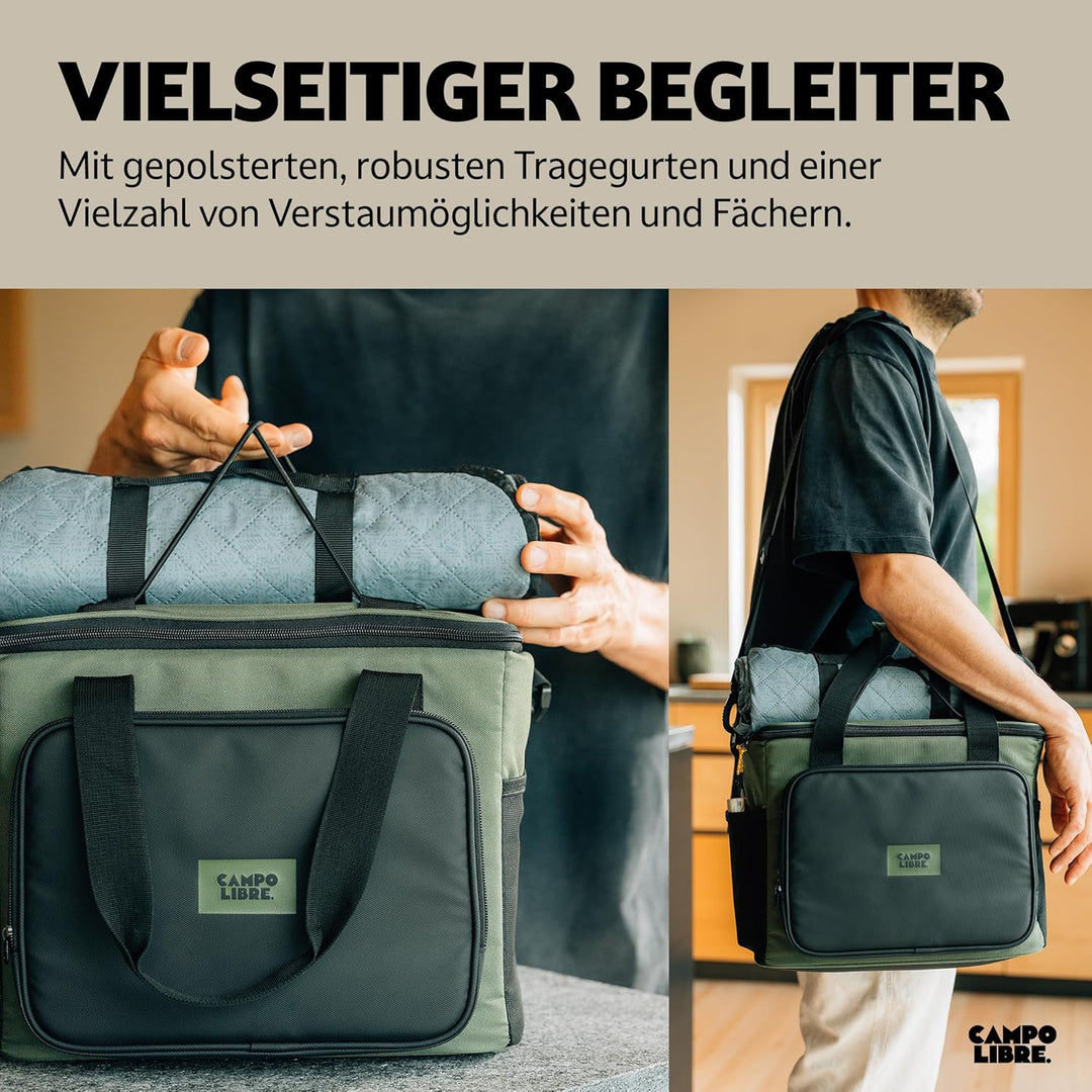 Campo Libre.® Hulk I Premium Camping Kühltasche 30l & 20l I Kühltasche klein mit Wasserdichten Reiss