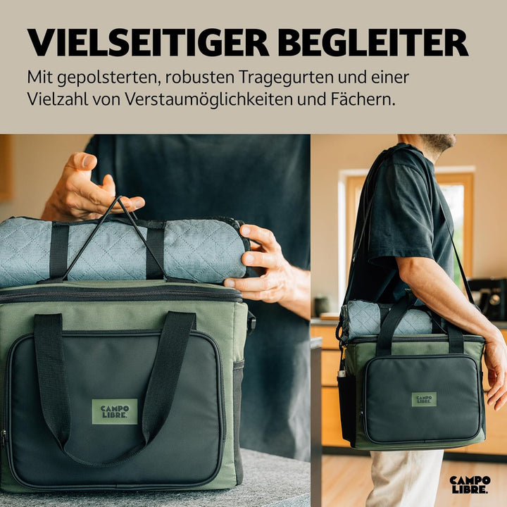 Campo Libre.® Hulk I Premium Camping Kühltasche 30l & 20l I Kühltasche klein mit Wasserdichten Reiss
