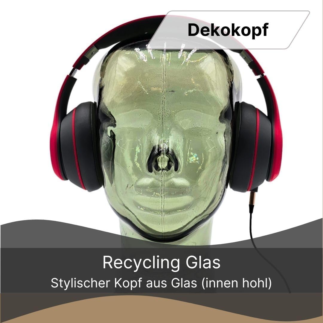 Mick Kopfhörerständer | Glas, Transparent Olivgrün | für Kopfhörer, Headset &amp; VR-Brille – Dekorative