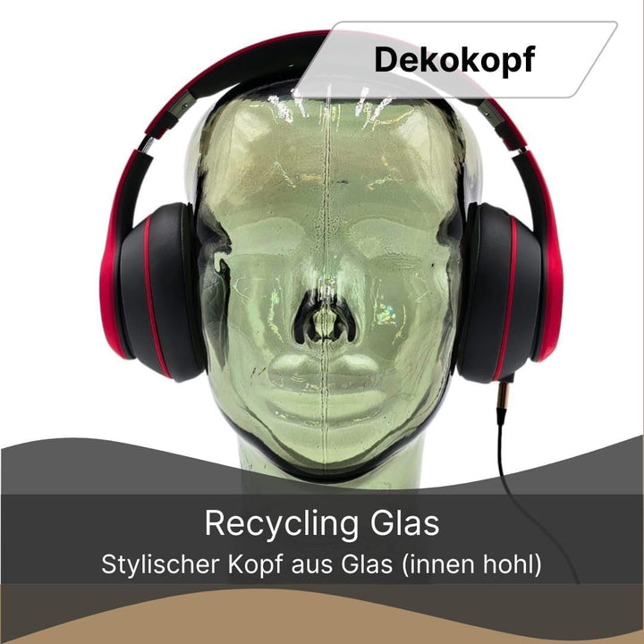 Mick Kopfhörerständer | Glas, Transparent Olivgrün | für Kopfhörer, Headset &amp; VR-Brille – Dekorative
