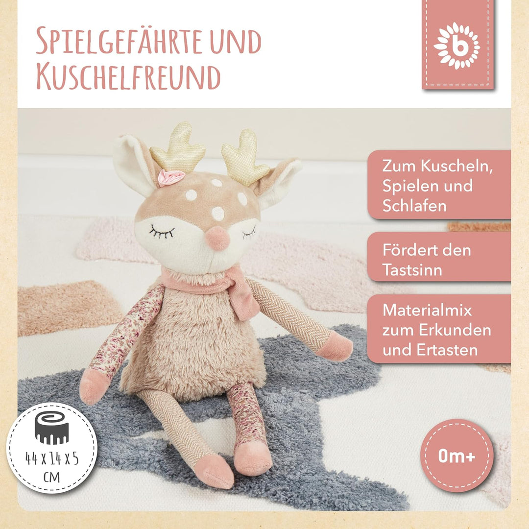 Bieco Baby Kuscheltier REH Ella | 40 cm | Plüsch REH Stofftier | Rehkitz Plüschtier mädchen Baby ab
