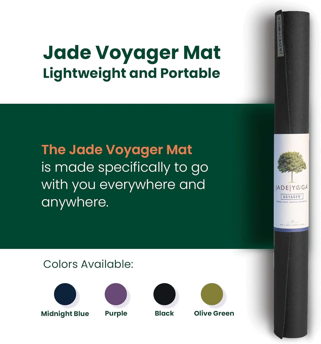 Jade Yoga Voyager Yogamatte, 1,6 mm Schwarz, Schwarz