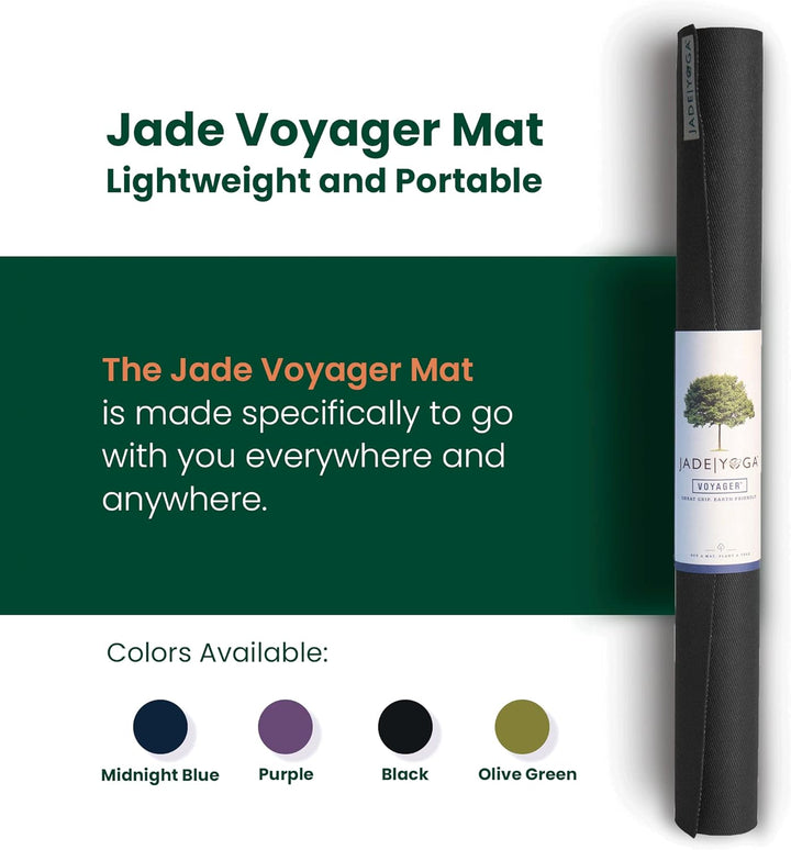 Jade Yoga Voyager Yogamatte, 1,6 mm Schwarz, Schwarz