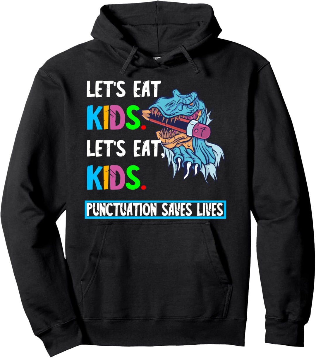 Grammatik T-Rex Englisch Unterricht Dino Schule Schüler Pullover Hoodie