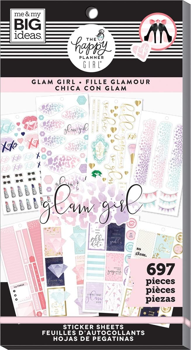 ME &amp; MY BIG IDEAS Happy Planner STCKRS, Glam Girl, 697/Pkg