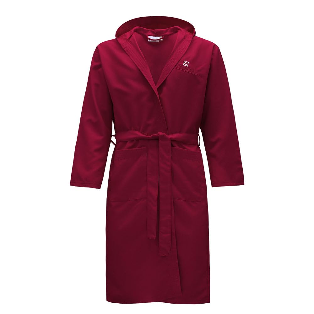 Renato Balestra Bademantel Mikrofaser Herren Damen Unisex mit Kapuze Limited Edition S Bordeaux, S B